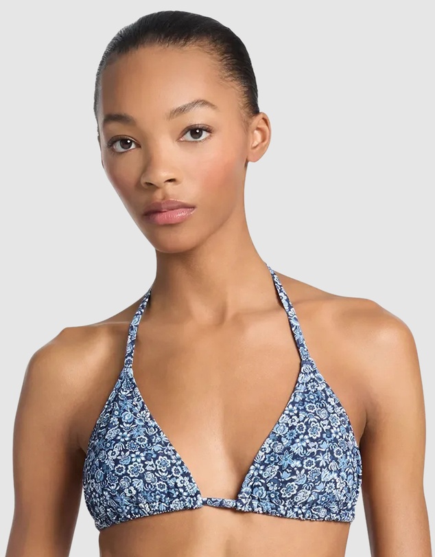 Michael Kors - Floral Print Padded Triangle Halter String Bikini Top