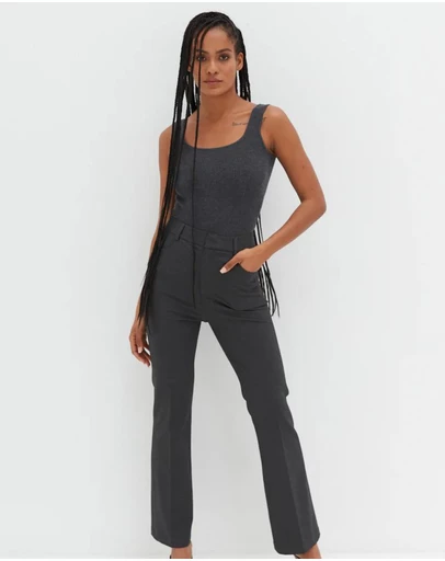 Style Addict - Jessie Knit Tank Top - Dark Grey