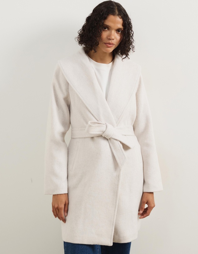 Atmos&Here - Dune Wool Blend Shawl Collar Coat