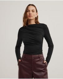 Witchery - Draped Jersey Long Sleeve Top