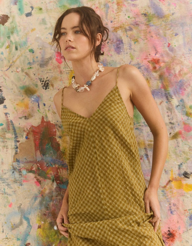 KINGA CSILLA - Hulia Check Daje Slip Dress