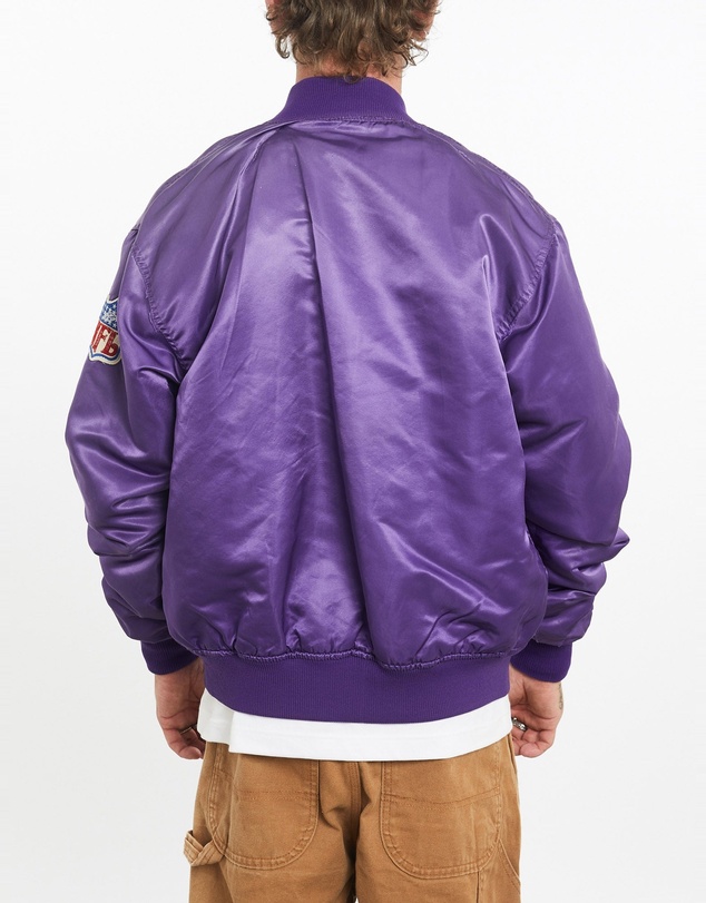 Vintage by The Real Deal - Pre Loved - Vintage 90s NFL Minnesota Vikings Satin Bomber Jacket