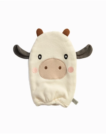 Living Textiles - Organic Bath Mitt - Tractor Ride/Cow