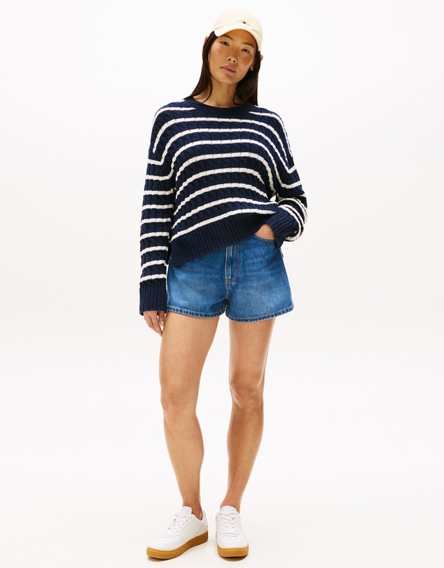 Tommy Hilfiger - High Rise Flared Denim Shorts
