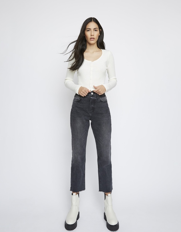 Glamorous - V-Neck Long Sleeve Top