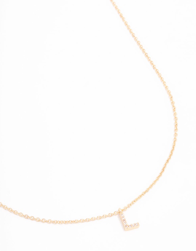Lovisa - Gold Plated Cubic Zirconia Letter L Necklace