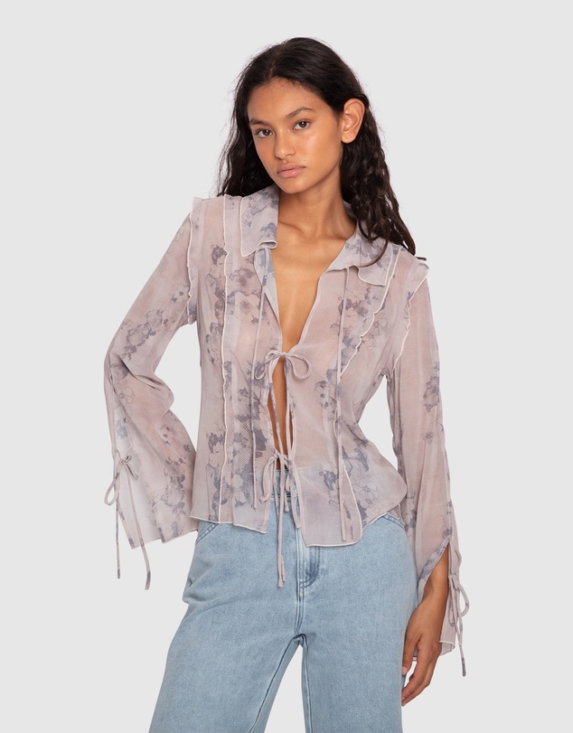 Belle & Bloom - Current Obsession Tie Shirt