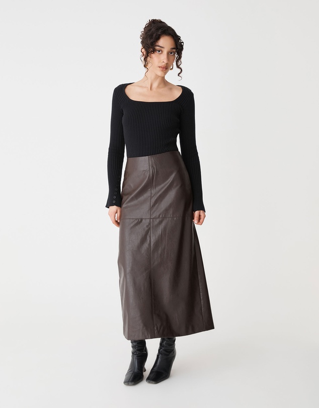 Forcast - Zahlia Square Neck Rib Knit