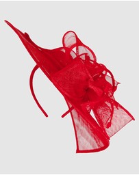 Max Alexander - Large Red Sinamay Fascinator Hat