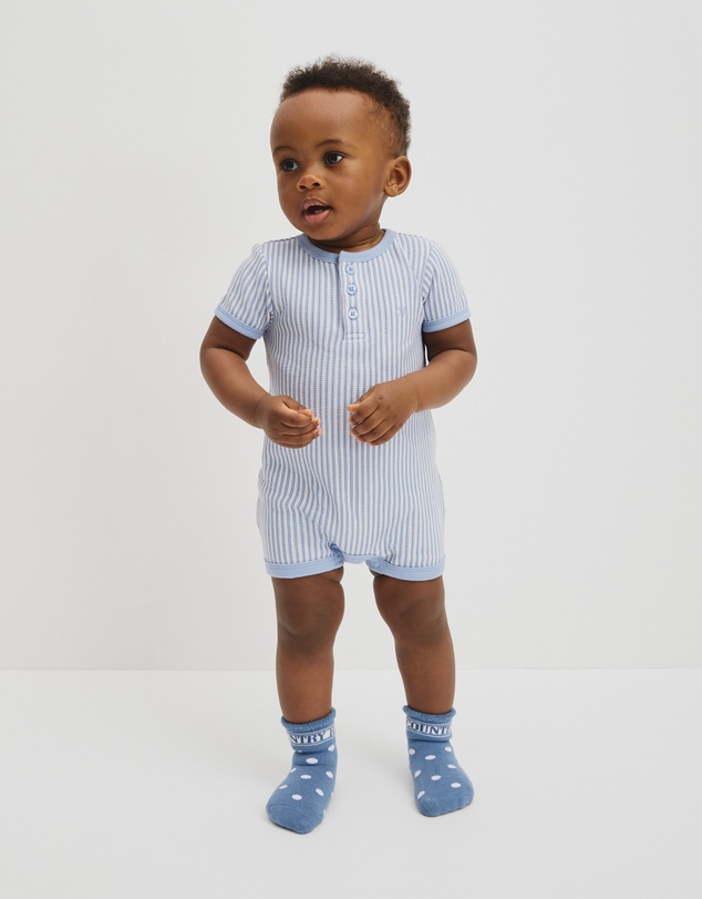 Country Road - Short Sleeve Waffle Romper