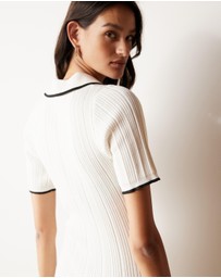 Atmos&Here - Olaria Contrast Knit Midi Dress