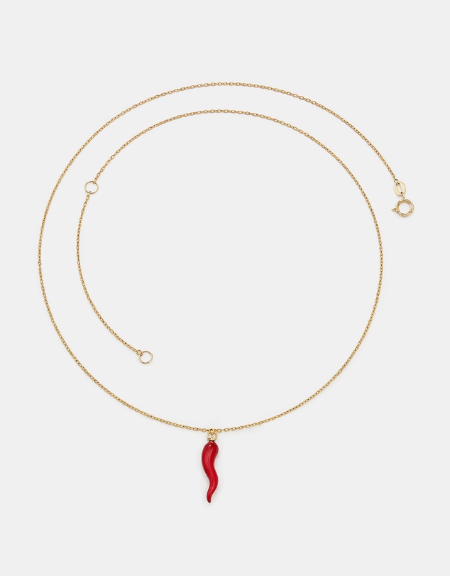 Zoe Olivia - 9K Gold Red Horn Necklace