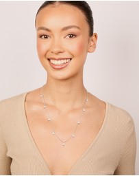 Lovisa - Waterproof Stainless Steel Cubic Zirconia Station Necklace