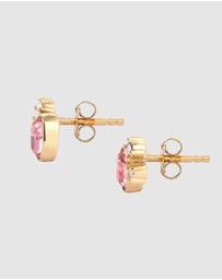 Elli Jewelry - Earrings Stud Crystal Oval 925 Sterling Silver Gold-Plated