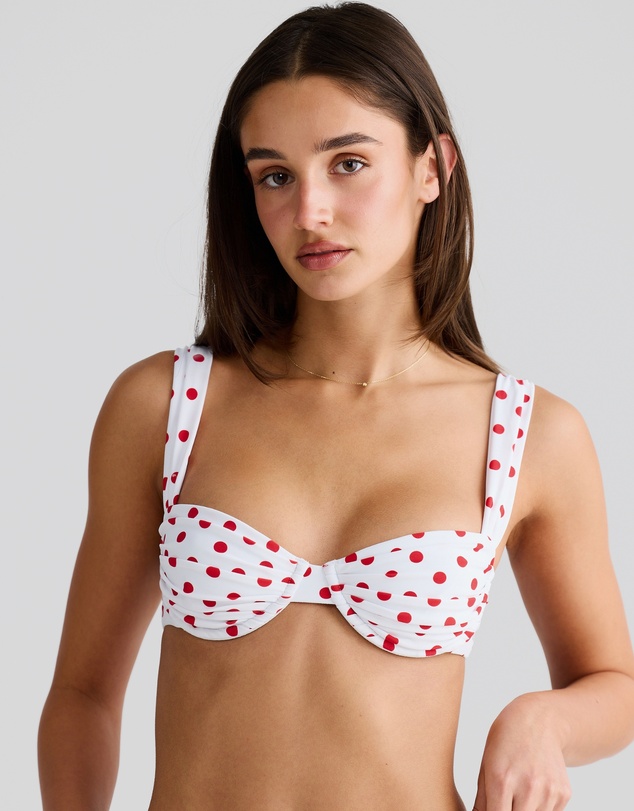 Vacay Swimwear - Rhodes Top Red Polka