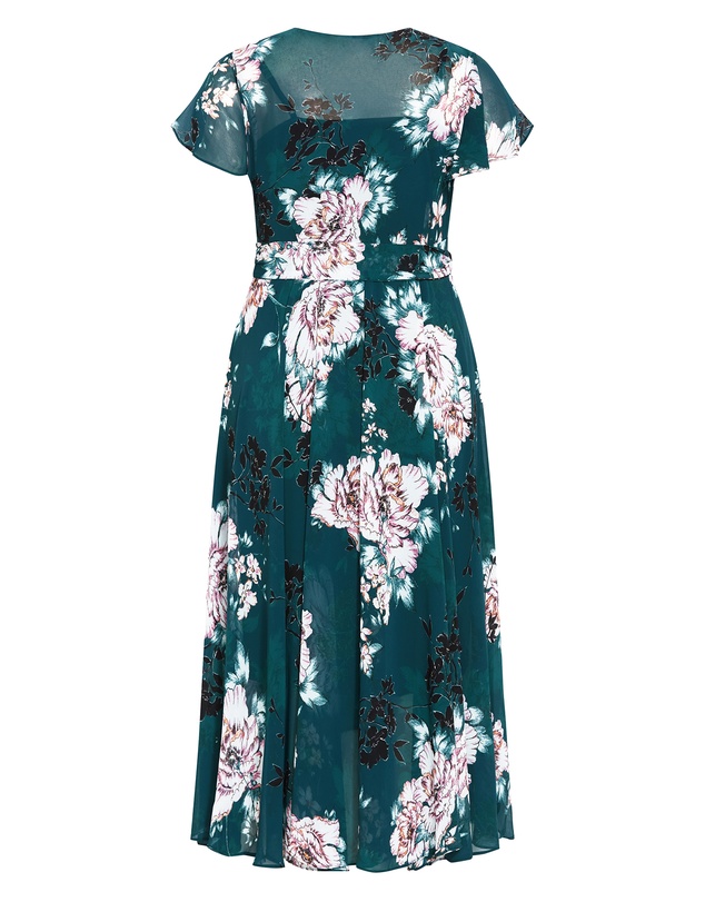 City Chic - Jade Blossom Short Sleeve Dress