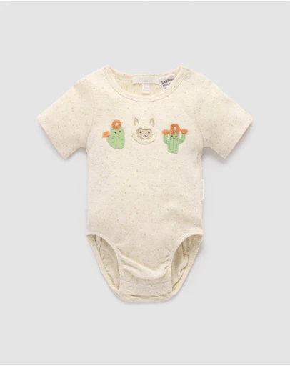 Purebaby - Appliqued Bodysuit -Kids-Babies