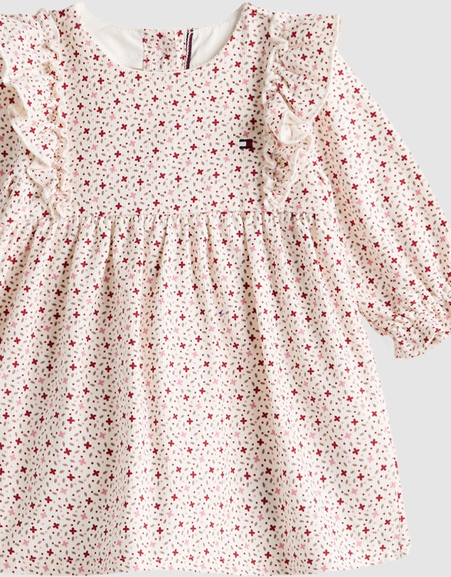 Tommy Hilfiger - Ditsy Floral Frill Relaxed Corduroy Dress - Babies
