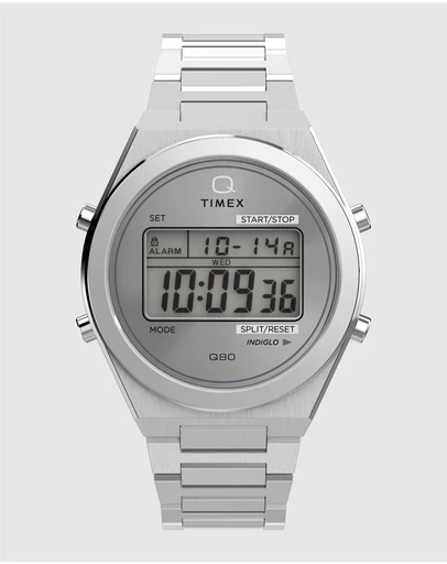 TIMEX - Q Timex® Q80 Continental 39mm Stainless Steel Bracelet Watch