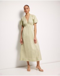 AERE - Tyrah Linen Midi Dress