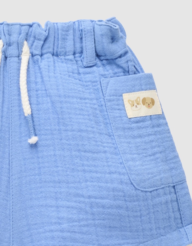Purebaby - Crinkle Cotton Shorts-Babies