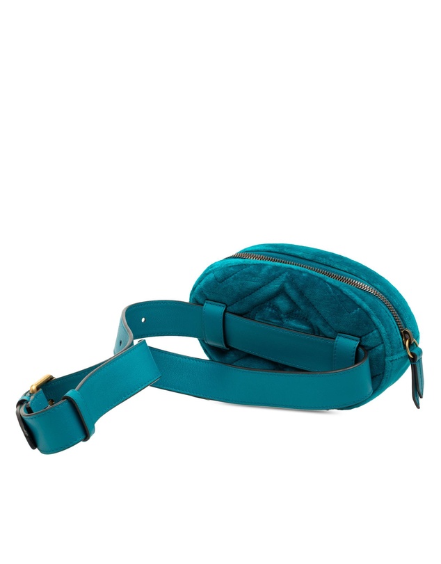 Pre-Loved by Azura Reborn - Pre-Loved GG Marmont Velvet Matelasse Belt Bag