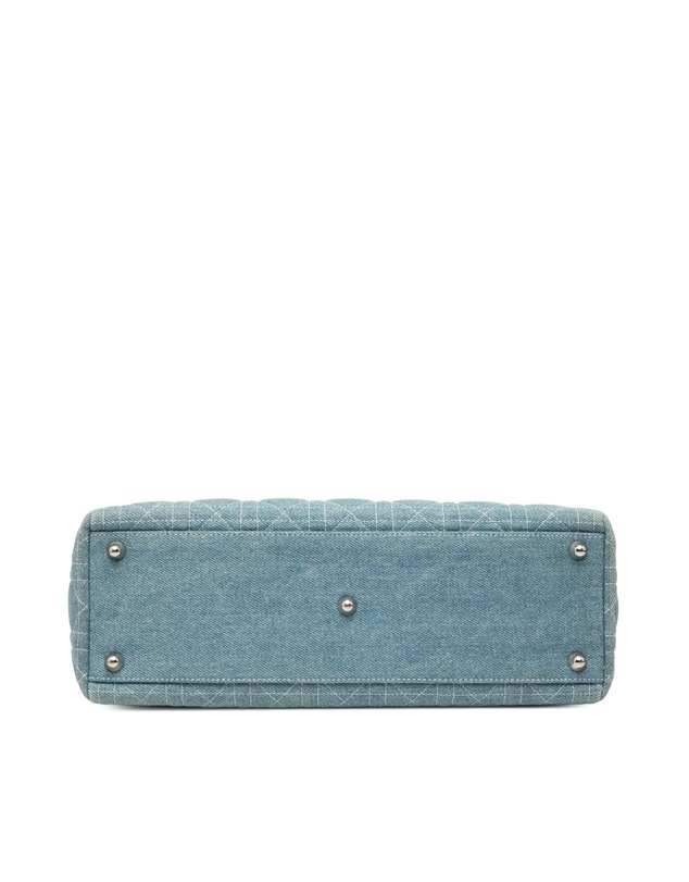 Pre-Loved by Azura Reborn - Pre-Loved Large Denim Cannage Acrylic Handles Lady Dior