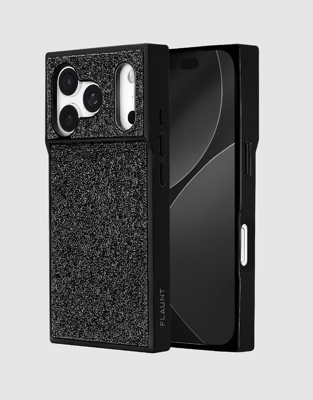 Flaunt - Flaunt Square Elegance Black Crystal MagSafe Case for iPhone 18 Pro / 17 Pro