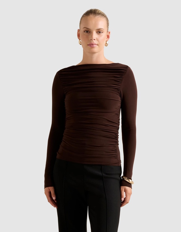 Forever New - Monica Ruched Boat Neck Top