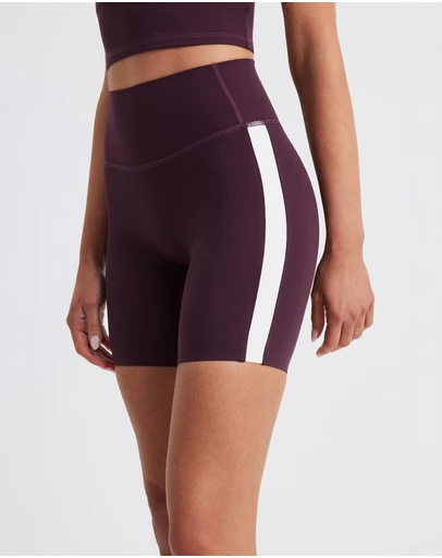 Upstate - Air Sculpt Stripe Bike Short - Merlot