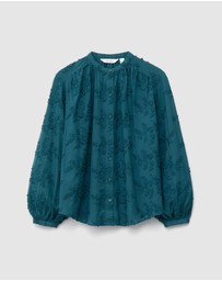 & Other Stories - Voluminous Floral-Applique Blouse