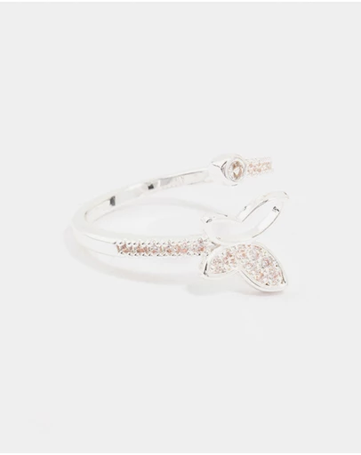 Lovisa - Silver Plated Butterfly Cubic Zirconia Wrapped Ring