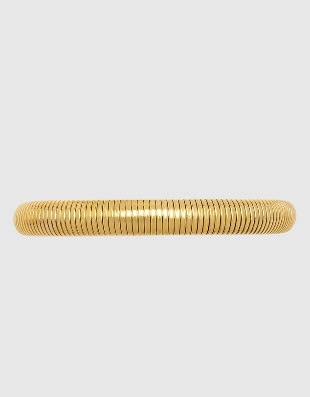 Nialaya Jewellery - 8mm Gold Stretch Bangle