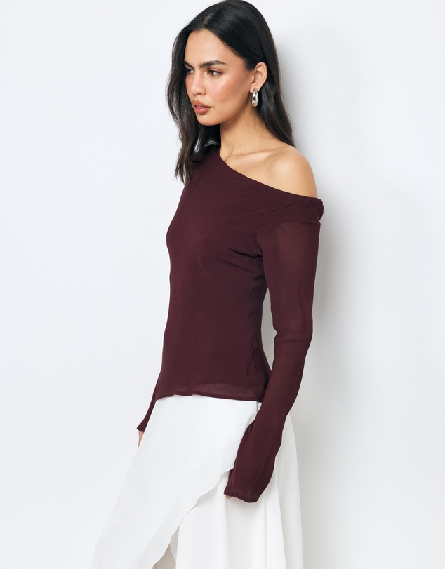 AERE - Off Shoulder Georgette Top