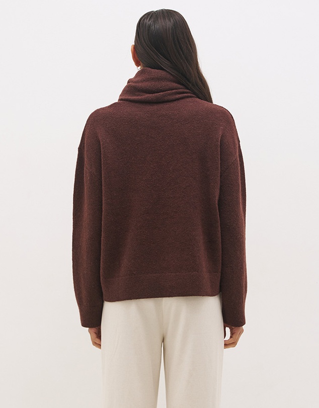 MON RENN - Detachable Scarf Knit Jumper