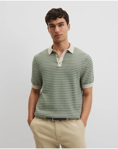 Country Road - Australian Cotton Textured Knit Polo