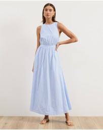 Atmos&Here - Isobel Cotton Stripe Poplin Midi Dress