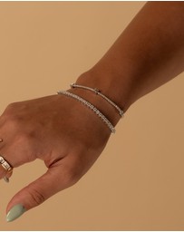 Wanderlust + Co - Pave 925 Sterling Silver Petite Tennis Bracelet