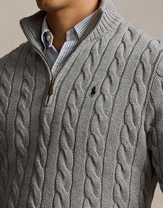Polo Ralph Lauren - Cable-Knit Cotton Quarter-Zip Sweater