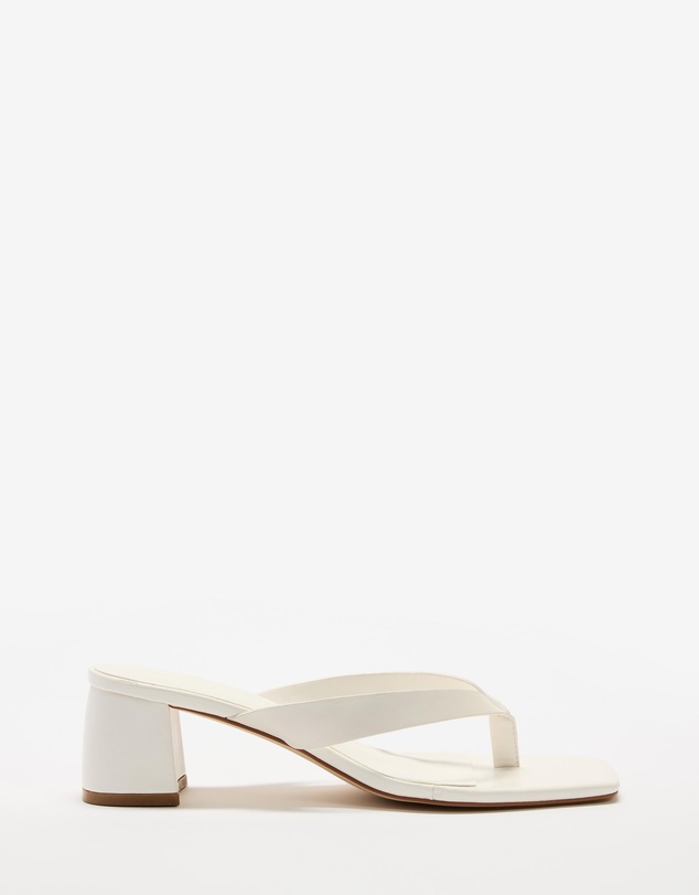 Atmos&Here - Gemma Block Leather Thong Heels
