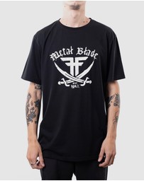 Fallen Footwear - Fallen Footwear Men Metal Blade Pirate Tees Regular Fit Black/White