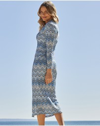 Sosandar - Crochet Crochet Detail Shirt Dress