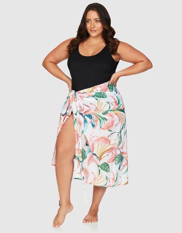 Artesands - April Spritz White Bach Sarong With Bag