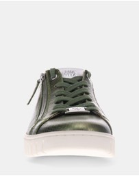 Mia Vita - Luna Zip Casual Sneaker - Green