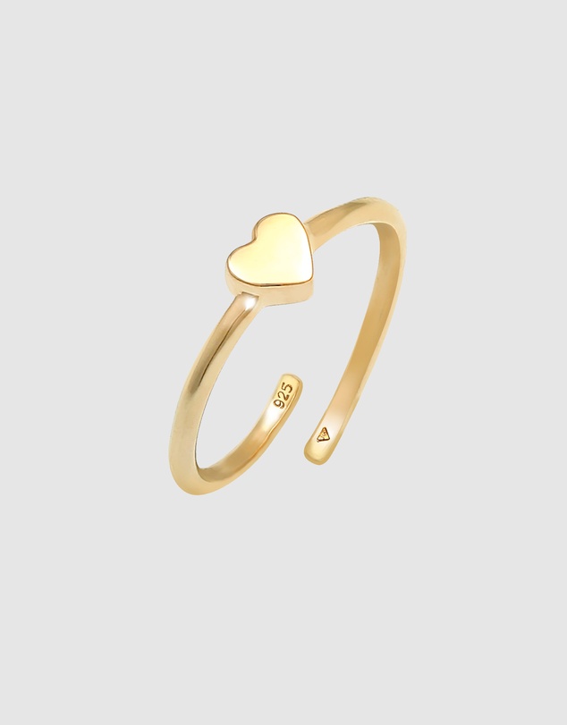 Elli Jewelry - Heart Kids Ring in Gold-Plated 925 Silver