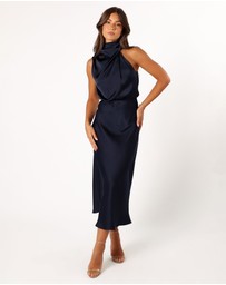 Petal & Pup - Anabelle Halter Neck Midi Dress - Navy