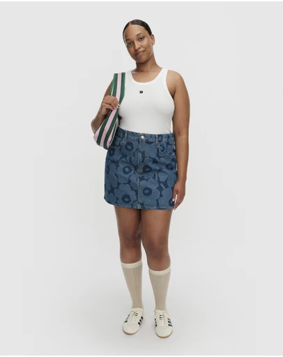 Marimekko - Maridenim Ruudut Unikko Skirt