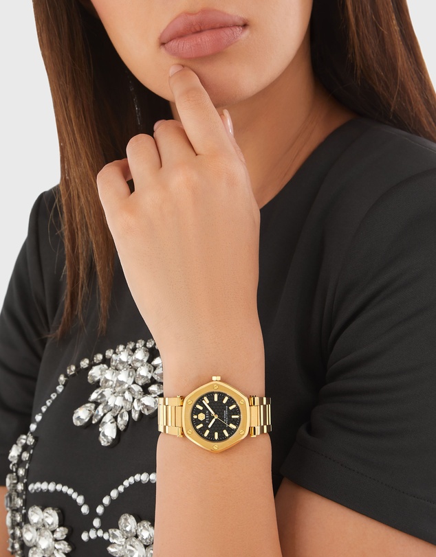 Philipp Plein - The Hexagon - Gold-Tone 38mm Black Dial Analogue watch