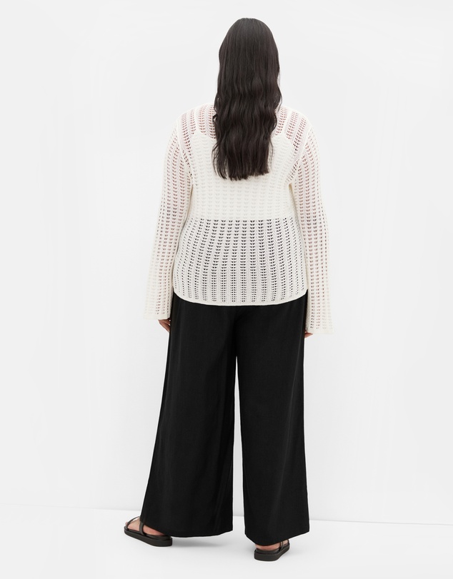 City Chic - Plus size Crochet Tie Knit Cardigan