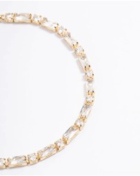 Lovisa - Gold Plated Baguette Stone Toggle Tennis Bracelet